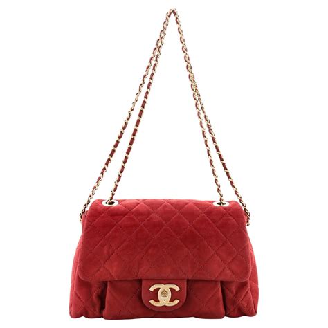 the chanel red quilted iridescent calfskin leather chic quilt flap|chanel fabric flap.